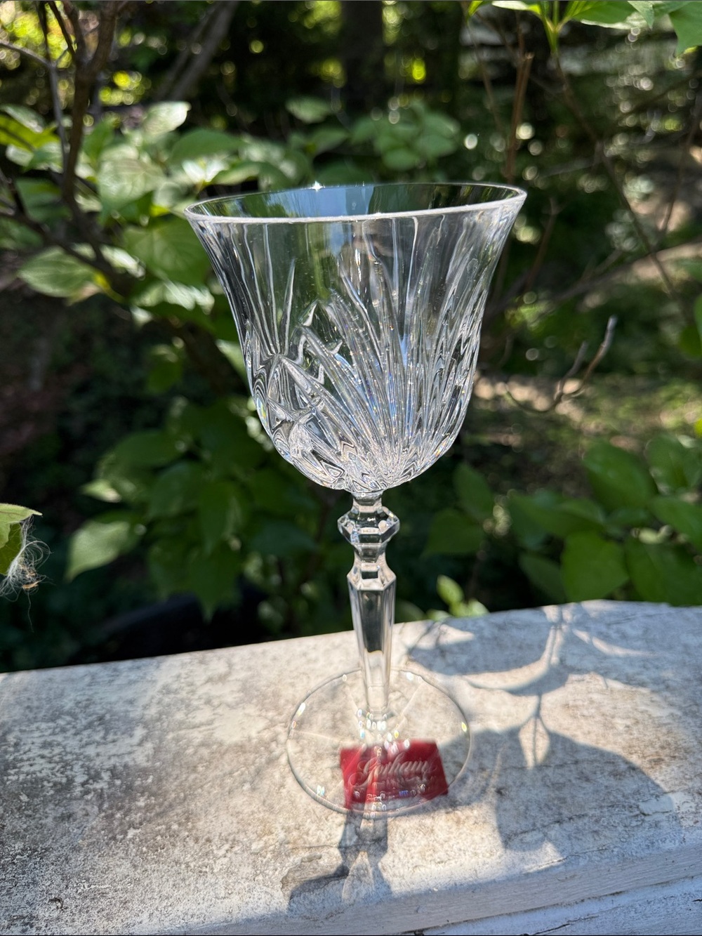 Gorham Rosewood Crystal Wine Goblet Glass NWT